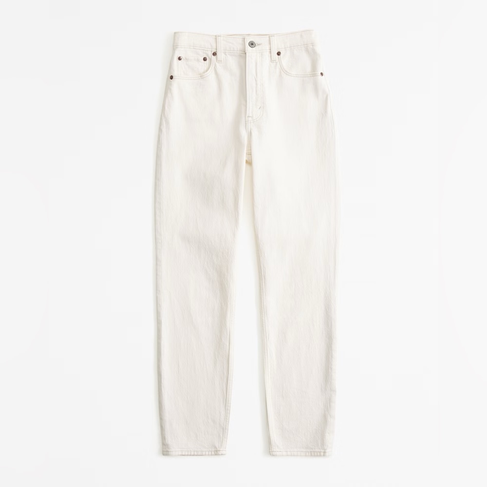 Abercrombie & Fitch Ultra High Rise The Ankle Straight Contrast Stitching Jean
